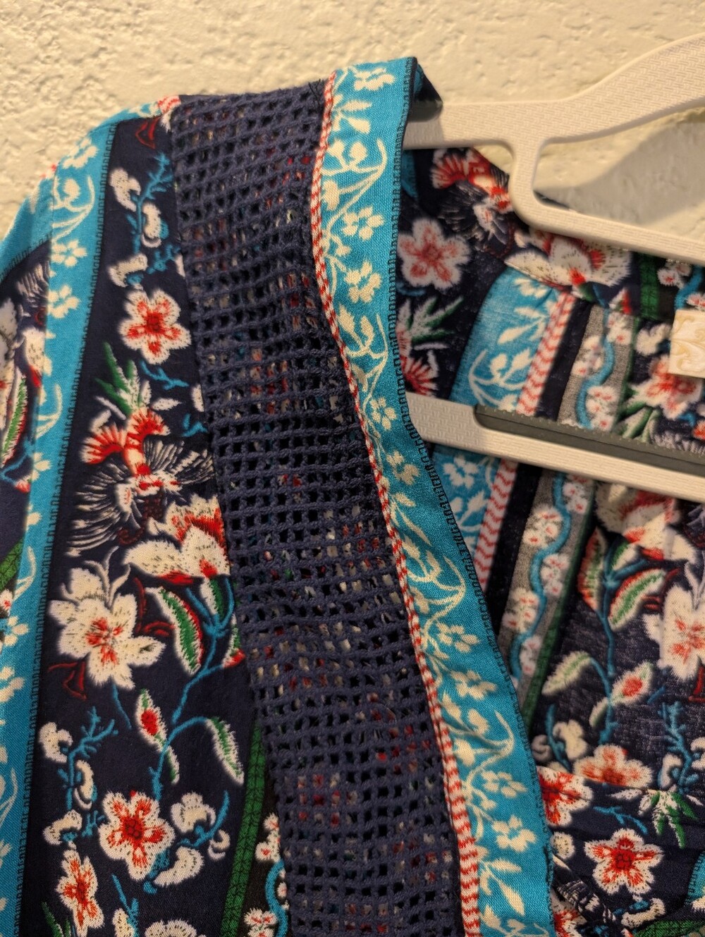 Weekend Suzanne Betro XL Floral Boho Peasant Blouse Crochet Trim Bell Sleeve Top - Picture 3 of 12